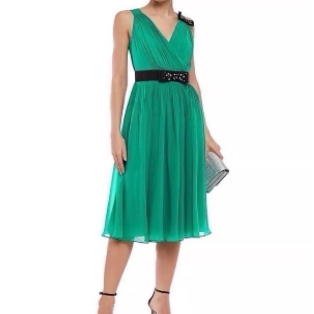 Kate Spade Green Sequin Maxi Dress V-Neck Cocktail